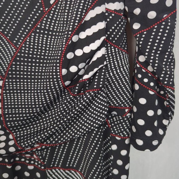 Rekucci 3/4 Sleeve Polka Dot Midi Dress - Picture 3 of 5